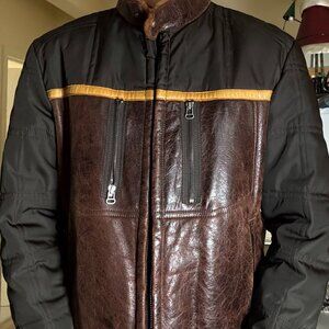 Hugo Boss Shearling-Lined Leather Jacket – Dark Brown w/ Tan Accents (M)